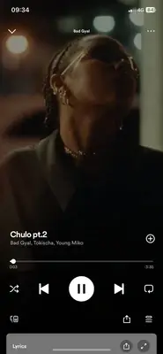 Spotify Now Playing screen